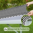 thumbnail image 6 of Black White Checkered Pattern Square Fitted Tablecloth with Elastic Edge,Square Table Cover,Washable Elastic Table Cover for Home Kitchen Party Decor 34"x34", 6 of 6