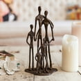 thumbnail image 2 of Danya B. Sand Casted Metal Art Bronze Sculpture Family of Five - Lined with Velveteen, 2 of 2