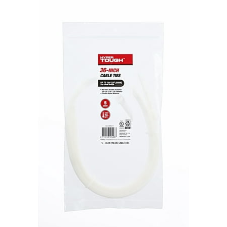 Hyper Tough 36inch Cable Tie Natural 5Pcs