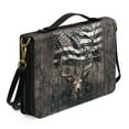 thumbnail image 2 of ZUXONGSY Deer American Flag Print Bible Cover for Men Women Faux Leather Bible Case with Shoulder Strap and Pen Holder Multifunctional Bible Carrying Bag Makeup Organizer for Church Bible Study, 2XL, 2 of 7