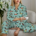 thumbnail image 6 of Fotbe Dachshund Dog Puppy Pattern Long Sleeve Pajama Set for Women,Sleepwear Set,2-piece Loungewear Set,Soft PJs Comfy Nightwear with Pockets -Large, 6 of 7