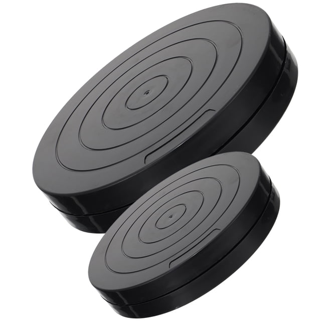 ETHZZLE 2 Pcs Outil de Sculpture en Argile Base Rotative Plastique Noir Plateforme Rotative pour Débutants