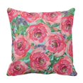 thumbnail image 1 of RYLABLUE Floral Peonies Pink Turquoise Watercolor Roses Pillowcase Cover 16x16 inch, 1 of 1