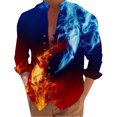 thumbnail image 1 of Camisas Para Hombre Manga Larga De AlgodóN Camiseta de manga larga con estampado 3D digital y cuello con botones sueltos para hombre junto al mar para ocio (Blue, XXL), 1 of 4