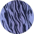 thumbnail image 1 of Ahgly Company Machine Washable Indoor Round Transitional Blue Area Rugs, 6' Round, 1 of 7