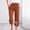 Coffee, variant on Sakmal Cotton Linen Capri Pants Women Wide Leg High Waisted Pants Floral Lightweight Drawstring Summer Women's Capris L