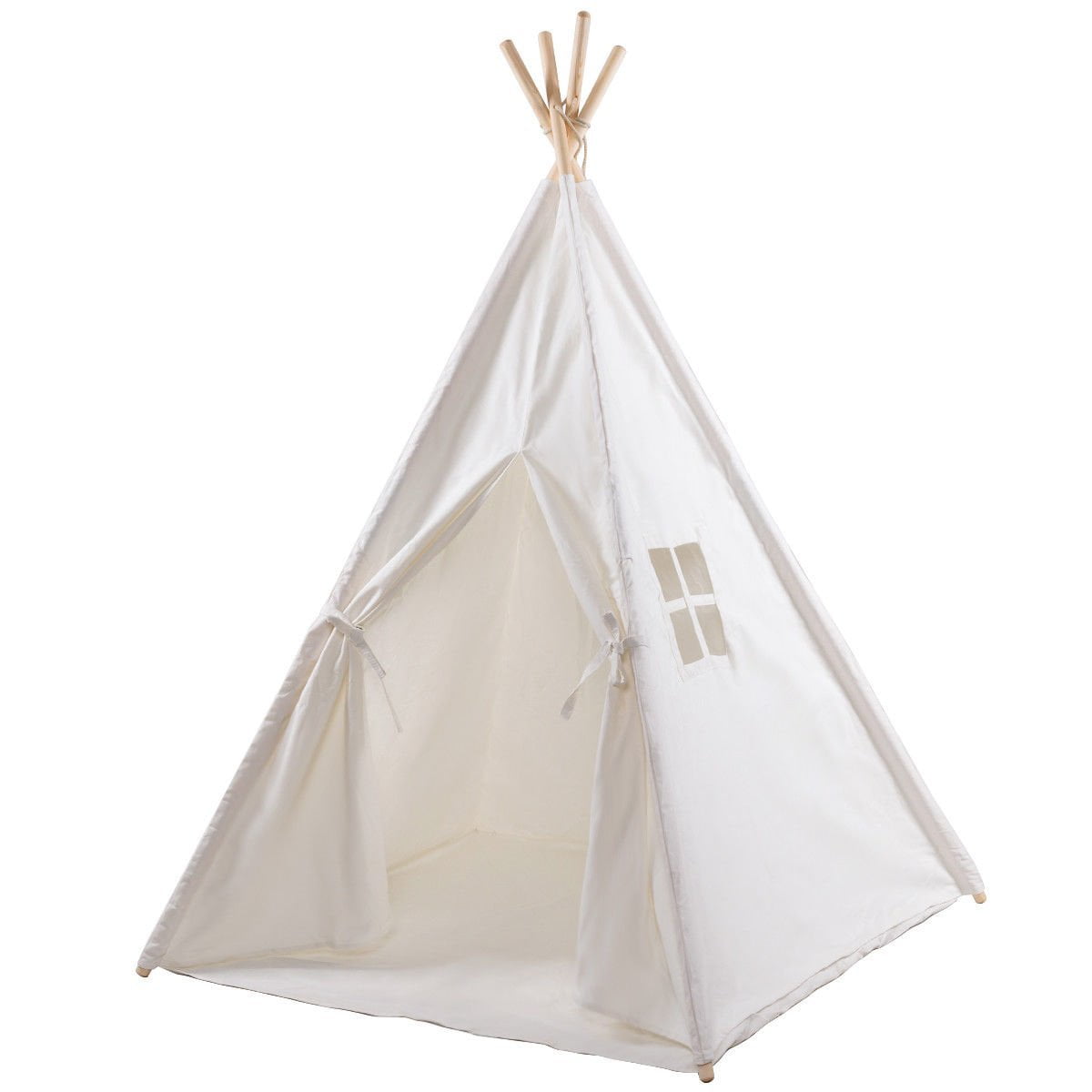 Large Kids Teepee Indoor Play Tent Cotton Canvas Children Indian Tipi Playhouse