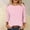 Pink1, variant on Josdec Women's Floral Print Long Sleeve Shirts Round Neck Casual Basic Tee Dressy Stretch All Season Loose Blouse Tops S-5XL