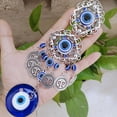 thumbnail image 1 of Turkish Blue Evil Eye Hamsa Hand Elephant Amulet Wall Protection Hanging Lucky, 1 of 11