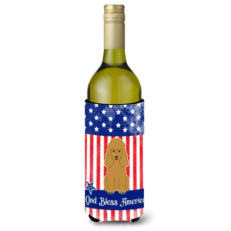 

Carolines Treasures BB3064LITERK Patriotic USA Poodle Tan Wine Bottle Beverge Insulator Hugger Wine Bottle multicolor