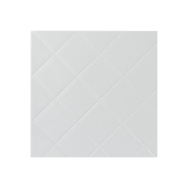 FASÄDE Easy Installation Quilted Gloss White Wall Panel Sample (12" X 12" Sample)