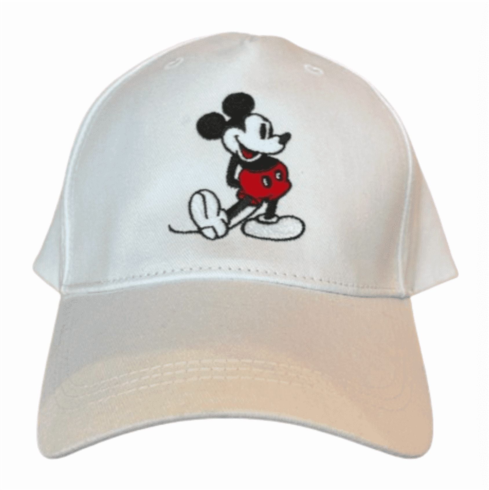 Disney Parks Hat Baseball Cap Mickey Mouse Standing White WDW New