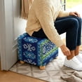 thumbnail image 5 of SCRAWLGOD Abstract American Tribal Print Ottoman Cover Square Stretch Slipcover for Square Ottomans, Anti-Slip Footstool Cover with Elastic Bottom, Machine Washable, 5 of 7