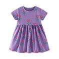 thumbnail image 1 of Qudderr Robes à Manches Courtes pour Bébé Filles Robe d'Été en Coton Décontractée Robe d'Été Imprimée pour Enfants Taille 1-8T, 1 of 9