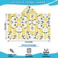 thumbnail image 2 of Yellow Lemon Fruit Leaves White Pattern Hooded Bath Towel，50"x30" for Ages 3 To 12 Kids, Quick Dry Lightweight Soft Microfiber Hood Beach Towel Cover Up for Kids, 2 of 7