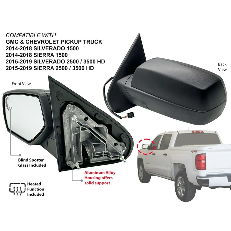 APA Replacement Exterior Mirror For 2014 - 2018 SILVERADO SIERRA GM Pickup Truck Non-Heated