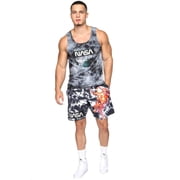 NASA Astronaut Spaceman Men's Black & White Tie Dye Shorts - (2XL)