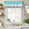 thumbnail image 2 of Gradient Blue Valance Curtain Teal to Grayish White Window Valances Rod Pocket Short Curtains Window Treatments for Kitchen Bedroom Bathroom Laundry 42" x 18", 2 of 9