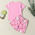 thumbnail image 5 of CAIXIA Girl Outfits 3T Girls Summer Casual Play Set Featuring Adorable Cartoon Horse Print Short Sleeve Top and Shorts for Toddler Kids Daily Outdoor Wear,2-3 Years, 5 of 6