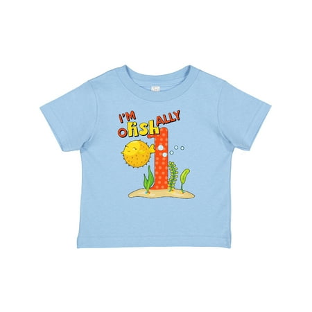 

Inktastic I m O-Fish-Ally One- Cute Puffer Fish First Birthday Gift Baby Boy or Baby Girl T-Shirt