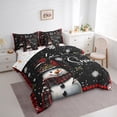 thumbnail image 3 of Homewish Kawaii Snowman 7pcs Bedding Comforter Set For Children Teens Adults,Happy Christmas Xmas Queen Bedding Sets Super Cozy,Red Sparrow Queen Sheet Sets,Super Cozy Room Decor,Reversible, 3 of 8