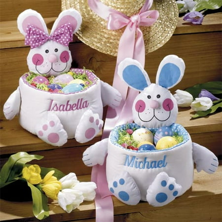 Personalized Fabric Easter Bunny Basket - Walmart.com