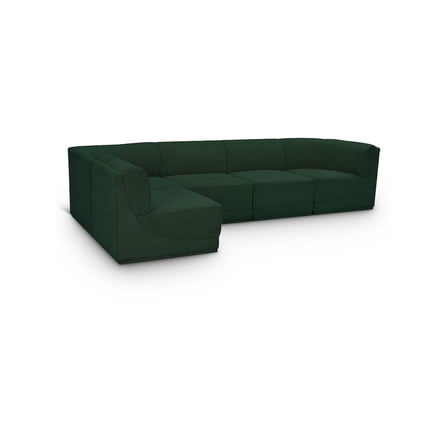 Meridian Furniture Ollie Green Boucle Fabric Modular Sectional