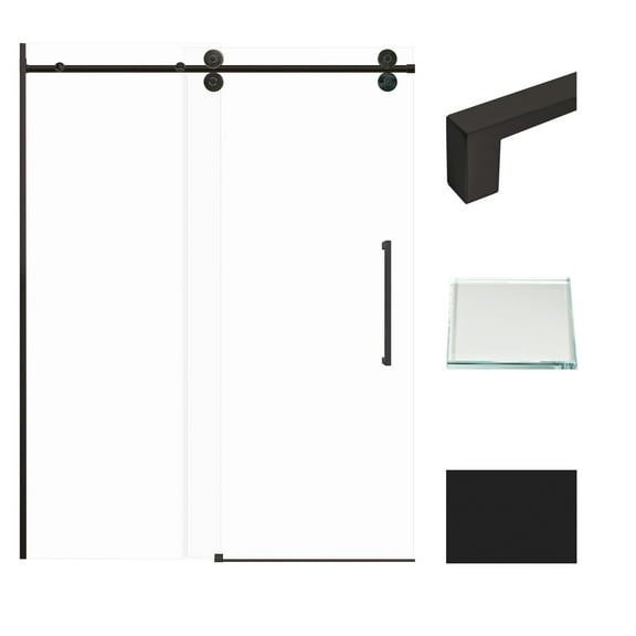 Transolid Tbd608010c-S 80" High X 59" Wide Bypass Frameless Shower Door - Black
