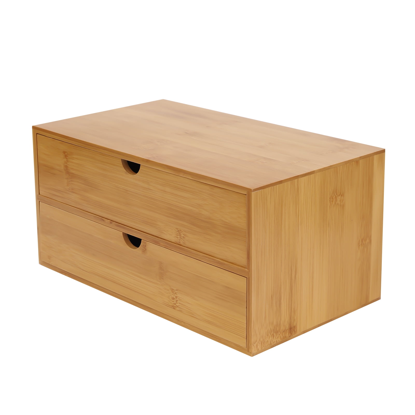 Peakora Wood Desk Organizer Mini Bamboo Desk Drawer Tabletop Storage Organization Box for Office Home Toiletries Supplies, No Assembly Required