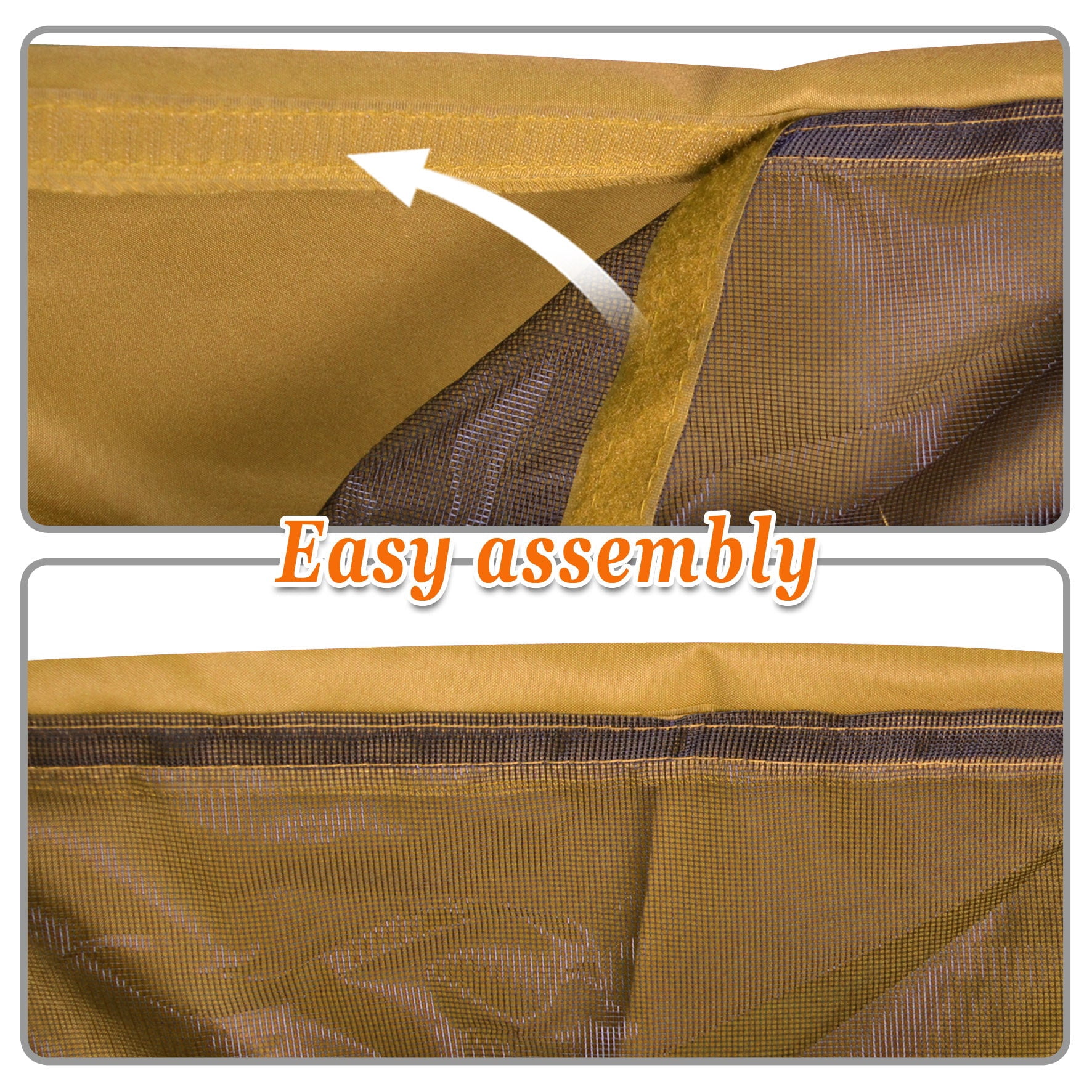 SOLAXO 8'X8' Replacement Canopy Top 2-Tier Gazebo Sunshade Replacement Top Cover Patio Pavilion (Tan)