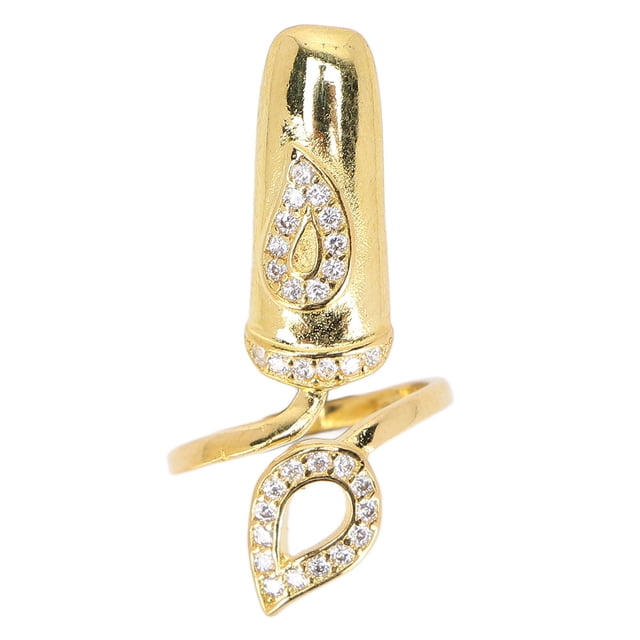 Anillos creativos con forma de uña, anillos abiertos de moda personalizados, joyas de diamantes de imitación, joyas para la punta del dedo, dorados
