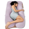 thumbnail image 1 of Almohada de embarazo QUEEN ROSE Cooling en forma de U púrpura, 1 of 7