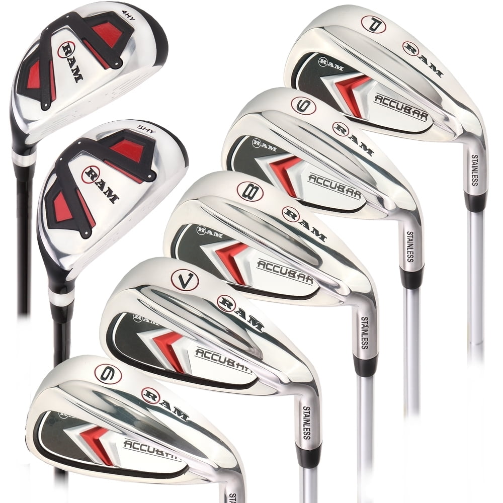 Ram Golf Accubar Mens Right Hand Iron Set 6-7-8-9-PW - FREE HYBRID INCLUDED  - Walmart.com