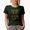 Military Green, variant on You Had Me at Meow, Cute Cat Face Drawing Art Merch Gift, Black T-Shirt, Medium