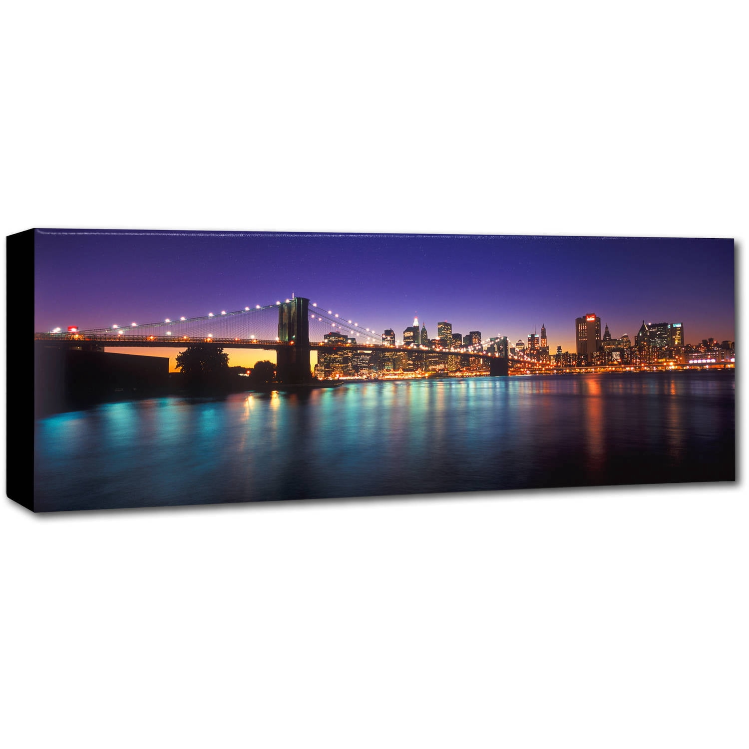 Trademark Fine Art "Brooklyn Bridge Lights" Canvas Art by John Xiong