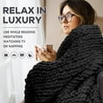 thumbnail image 4 of Chunky Knit Blanket - Luxury Soft Cozy 40 * 50 Throw Blanket,100% Woven Blanket Rope Knot Throw Blanket for Couch, Sofa, Home Decor, Gift - Machine Washable (Cream, 40 * 50), 4 of 14