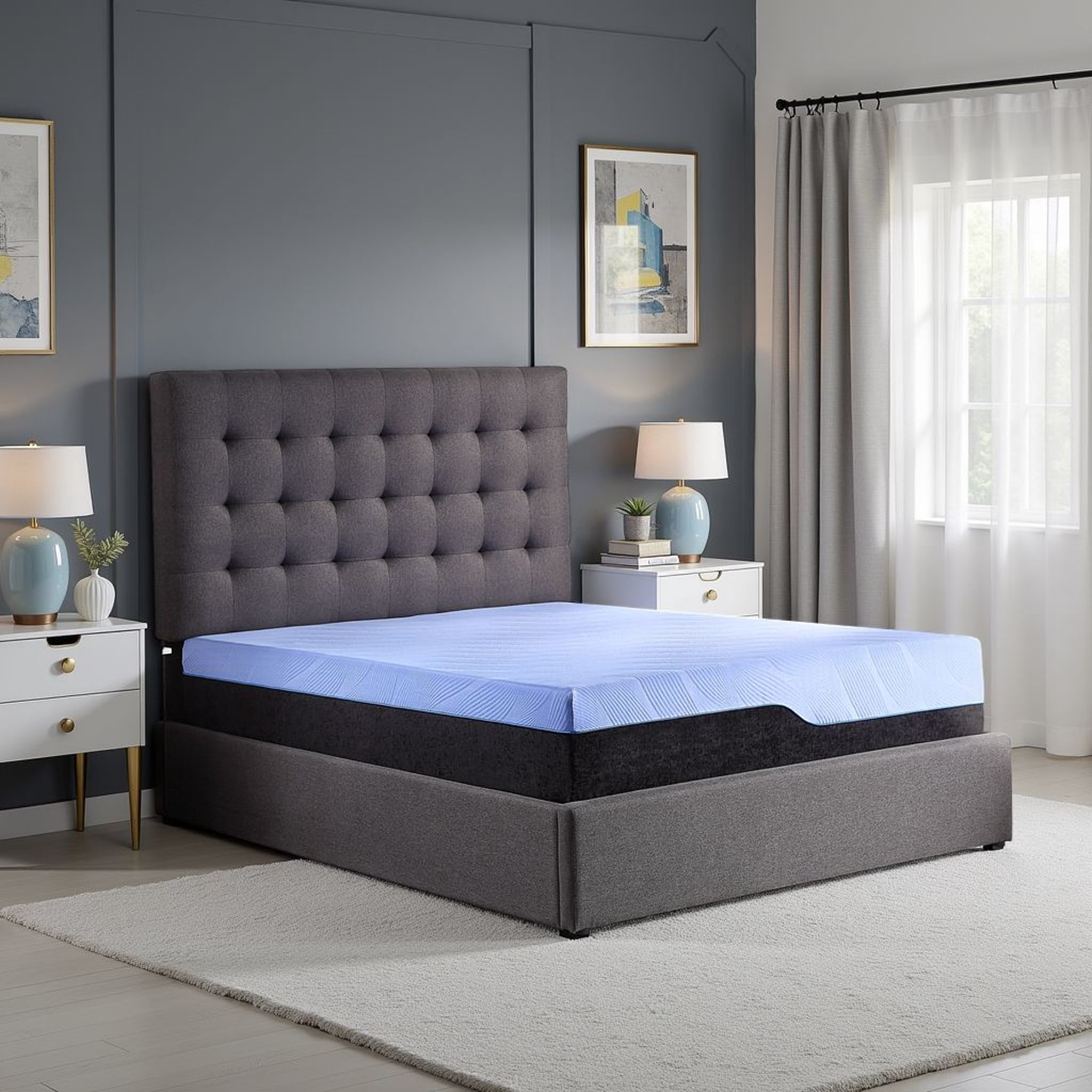 LiviNest 12 Inch Hybrid Cooling Mattress King Size: 6-Layer Construction with Copper Infused Foam & Talalay Latex - Individually Wrapped Coils for Spinal Alignment & Low Motion Transfer - Medium Plus
