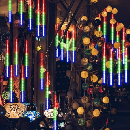 Sinhoon Meteor Shower Lights 30CM Snowfall Rain Icicle Drop 192LED Light For Holiday Xmas Party Outdoor Decor