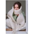 thumbnail image 4 of Bufanda de cachemira de lujo de colores sólidos brillantes para mujer, chal de invierno y pañuelo, pashmina con borlas, fular femenino, manta gruesa, 4 of 5