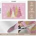 thumbnail image 6 of mubwai Pink Xmas Trees Vinyl Christmas Placemats Set of 4, 12x18 Inch Washable Plastic Non-Slip Woven Winter Table Mats for Party Kitchen Dining Decor, 6 of 7