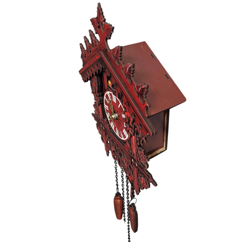 Vintage Wooden Wall Cuckoo Clock Swinging Pendulum Wood Hanging Crafts