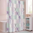 thumbnail image 5 of Patchwork Shower Curtain with Hooks, Rustic Purple Roses Gingham Plaid Stripe Ditsy Dots Water Repellent Shower Curtains for Bathroom Decor Sturdy Shower Curtain, Machine Washable 60x72 Inch, 5 of 9