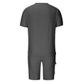 thumbnail image 3 of Maqroz Mens Sweatsuits 2 Piece Set Summer Solid T-Shirt and Shorts Sets Casual Crew Neck Short Sleeve Top with Elastic Waist Bottoms Lightweight Soft Blend Everyday Loungewear Outfit, 3 of 4