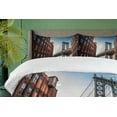 thumbnail image 4 of Ambesonne New York Duvet Cover Sets, Manhattan Bridge USA, 2-King, Blue Red, 4 of 7