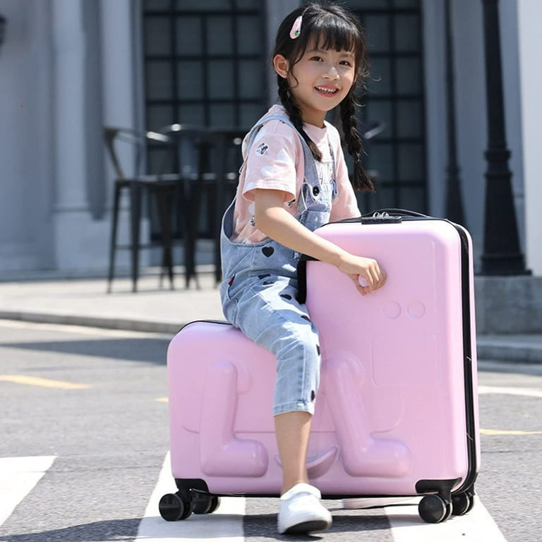 Kids Luggage lovely Travel suitcase on spinner wheels Sit and ride