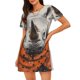 thumbnail image 1 of Fotbe Polka Dot Rhino Welcome Bata de Dormir para Mujer con Estampado, Camisón de Algodón de Manga Corta, Ropa de Dormir Casual, 1 of 6