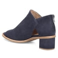thumbnail image 3 of YDN Women Trendy Peep Toe Low Block Heeled Sandals Back Zipper Cutout Ankle Booties Comfy Dress Daily Shoes Size 5.5 Dark Blue, 3 of 4