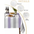 thumbnail image 3 of Purple Grey Stripe Tablecloth Rectangle Table Cloth 52x70, Waterproof Tablecloth Outdoor Table Cloth, Modern Farmhouse Vertical Striped Washable Table Cover for Kitchen Dinning Party, 3 of 8