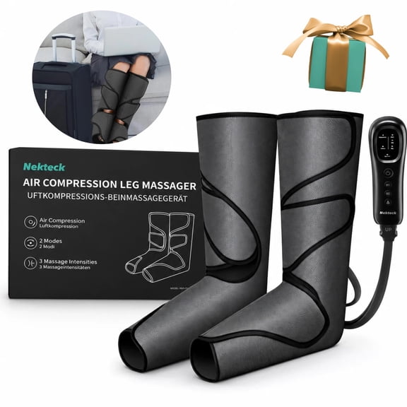 Nekteck Leg Compression Boots Massager with Heat for Circulation and Pain Relief, Air Compression Recovery Boots Massage Machine, Muscles Relaxation, 2 Modes 3 Intensities, Fathers Day Gifts, Birth
