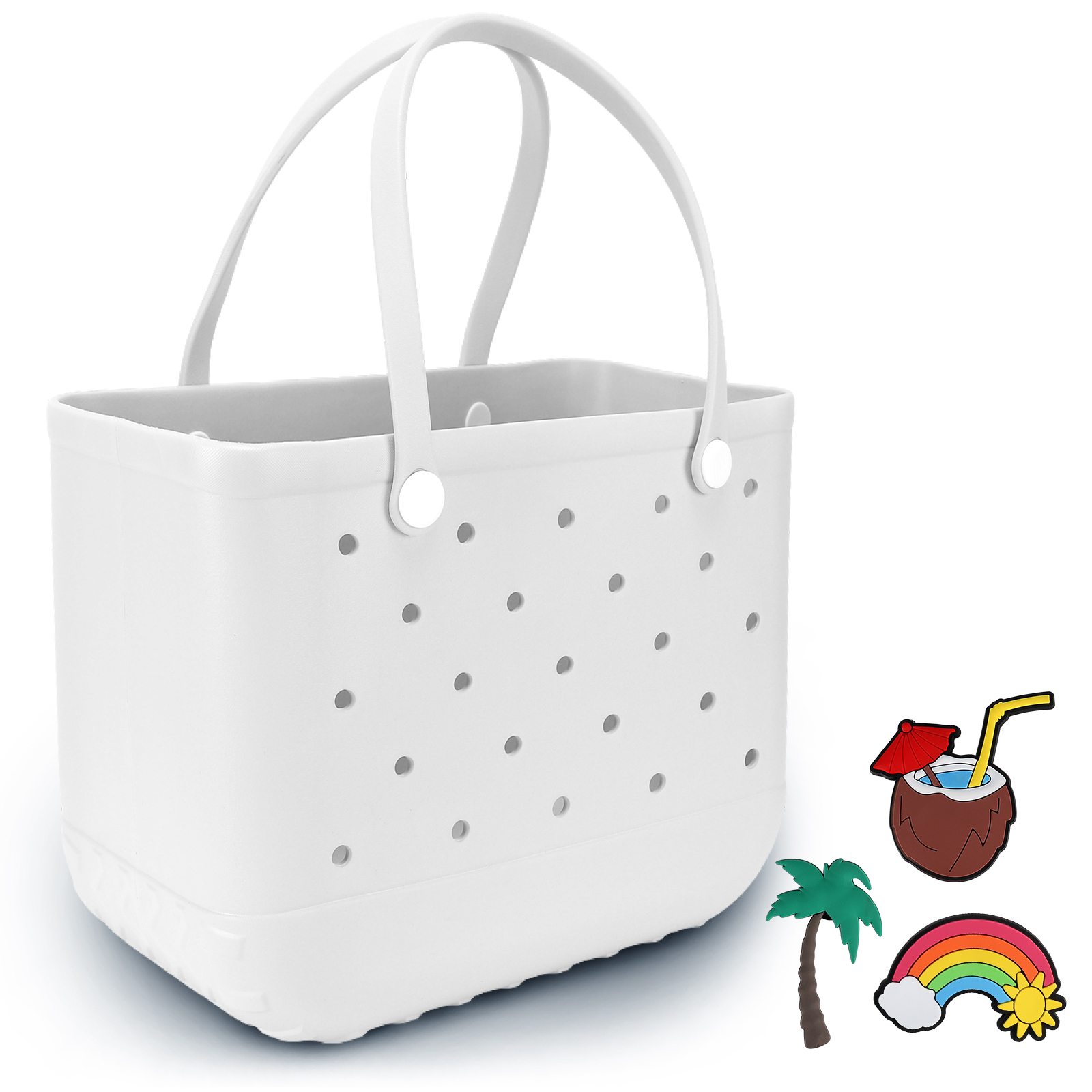 Rubber Beach Bag with Charms Inlife Waterproof Tote Bag with